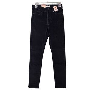 Levis 311 Shaping Skinny Jeans Womens 26 Black Corduroy Hypersoft Stretch Pants